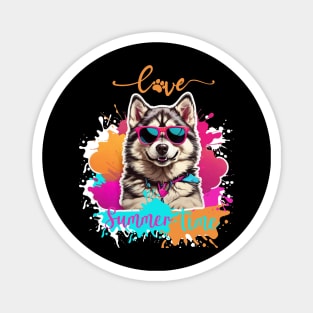 Fun Husky Love Summer Time Magnet